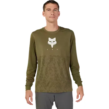 cyklistický dres Fox Ranger Tru Dri LS Jersey L olive green