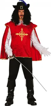 Karnevalový kostým Fiestas Guirca Pánský kostým Mušketýr červený/černý