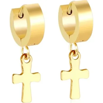 Náušnice Unisex náušnice s křížem z chirurgické oceli - 512G