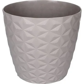 Plastkon Crystal Mat dekorativní květináč šedá průměr: 16 cm