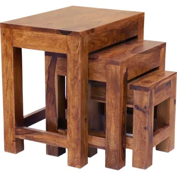 Komoda AV interiery Set odkládacích stolků KALI OSH z masívu palisandru Odstín palisandru: světle medová