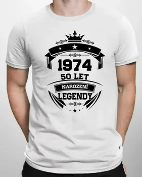 Pánské tričko Pánské tričko s potiskem 1974 Narození legendy 50 let bílé XS
