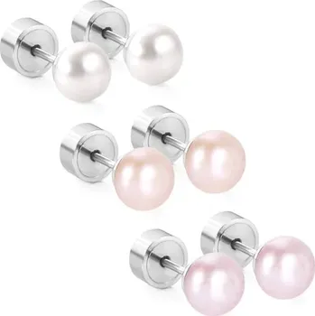 Náušnice Náušnice z nerezové oceli se šroubovacím zapínáním | sada 3 kusů - 87