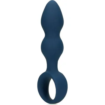 Dildo Loveline - kroužkový anální dildo - střední (modrá)