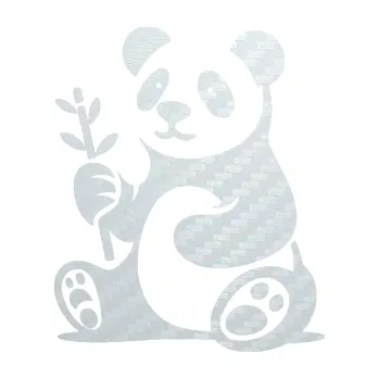 Samolepící dekorace SAMOLEPKA Panda 011 levá s bambusovou větvičkou (51 - 3D karbon bílý) NA AUTO, NÁLEPKA, FÓLIE, POLEP, TUNING, VLASTNÍ TEXT, TISK, AUTOSAMOLEPKY.cz, POLEPY, OBRÁZEK, LOGO, SAMOLEPKY