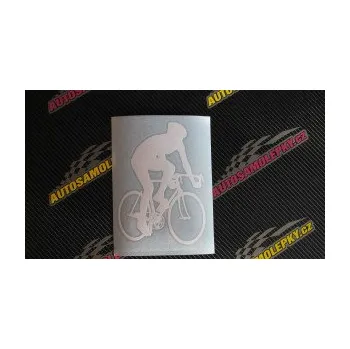 Polep vozidla SAMOLEPKA Cyklista 001 pravá (10 - červená) NA AUTO, NÁLEPKA, FÓLIE, POLEP, TUNING, VLASTNÍ TEXT, TISK, AUTOSAMOLEPKY.cz, POLEPY, OBRÁZEK, LOGO, SAMOLEPKY
