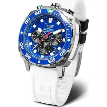 Hodinky Vostok Europe Systema Periodicum Hydrogen VK67-650A720 - Bílý silikonový řemínek + 5 let záruka a dárek ZDARMA