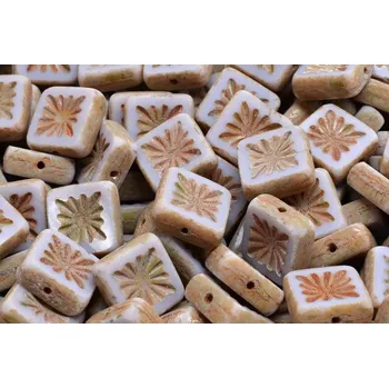 Korálek Ploškované čtverečky kiwi 10 mm č. 167