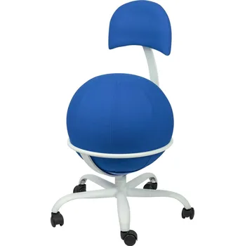 Balónová židle PRACUJ ZDRAVĚ A2+ modrá Výška balónové židle: standard do 191 cm, Barva rámu: černá bez područek a čalouněným balónem