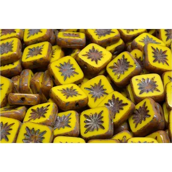 Korálek Ploškované čtverečky kiwi 10 mm č. 169