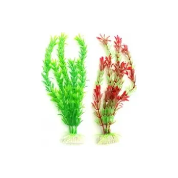 Dekorace do akvária Tatrapet akvarijní rostlina 22 cm 1 x zelená, 1 x červená