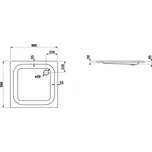 Laufen Platina 90x90x6,5 vanička ocel 3.5mm, bílá 2.1501.2.000.000.1