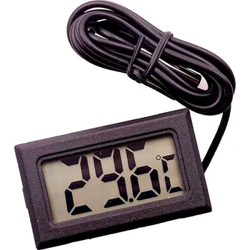 Domácí teploměr Digitální teploměr do panelu s externím čidlem černý