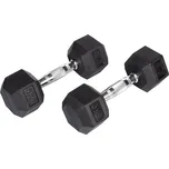 Merco Hex Rubber Dumbbell černá 2 ks 5…