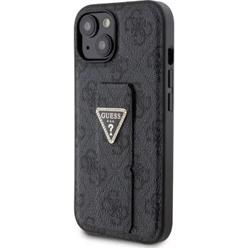 Pouzdro na mobilní telefon Guess Metal Logo kryt se stojánkem pro iPhone 15 Barva: Černá