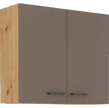 Kuchyňská linka Horní kuchyňská skříňka BALIJA - šířka 80 cm, lanýžově šedá / dub artisan
