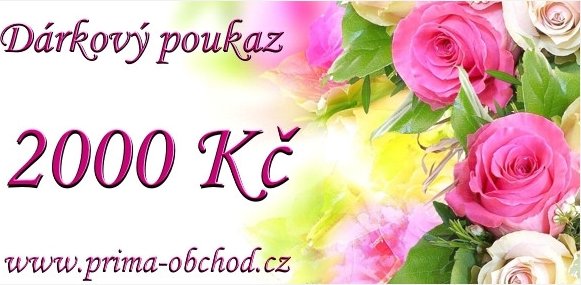 Dárkový poukaz 2000 Kč, barva viz foto