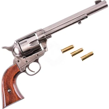 Deepeka Colt Revolver .45, US kavalerie 1873, leštěný nikl & dřevo, nefunkční replika