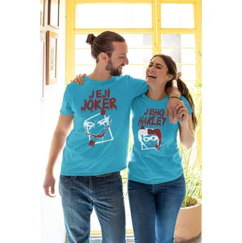 Pánské tričko Tričká pro páry Joker a Harley Barva: Tyrkysová, Dámska velikost: 2XL, Pánska velikost: 2XL