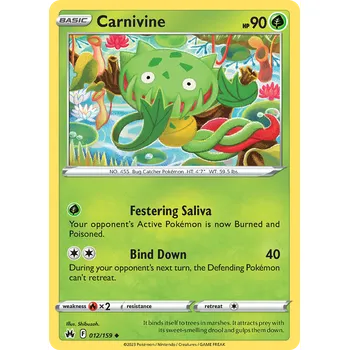 Společenská hra Pokémon karta Carnivine 012/159 - Crown Zenith