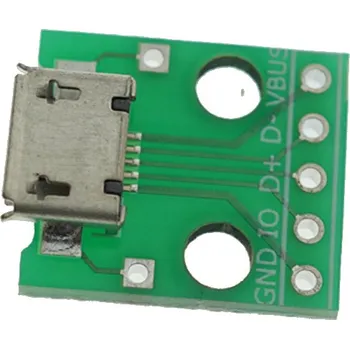 Elektrický konektor Micro USB breakout redukce DIP (2.54mm)