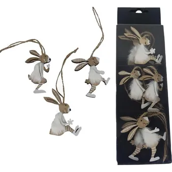 Velikonoční dekorace Velikonoční zajíček k zavěšení, 6 ks D6103