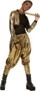 Karnevalový kostým Smiffys Dámský kostým Rapperka 80. let zlatý