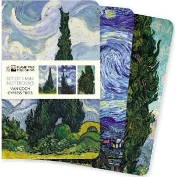 Cizojazyčná kniha Vincent van Gogh: Cypresses Set of 3 Mini Notebooks