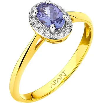 Prsten Prsten ze žlutého zlata s diamanty a tanzanitem - ryzost 585 - 109.795