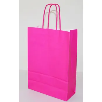 Dárková taška Papírová taška o rozměru 180 x 80 x 250 mm, růžový kraftový papír, kr.pap.držadla
