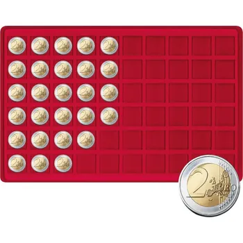 Obal pro sběratelský předmět Lindner Plato s 60 poli do 27 mm Barva: Červená