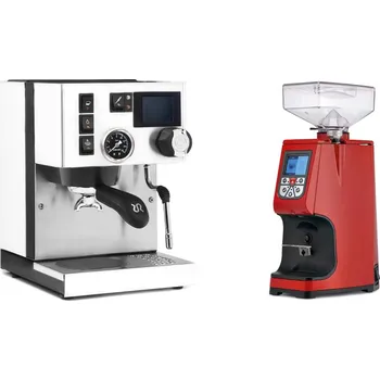Kávovar Rancilio Silvia BC PID, white + Eureka Atom 60, ferrari red