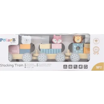 Dřevěná hračka Dřevěná mašinka se zvířátky