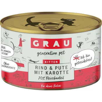 Krmivo pro psa 24x200g GRAU Kitten bez obilovin - hovězí, krůtí a mrkev
