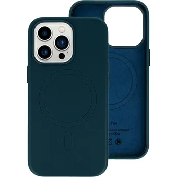 Pouzdro na mobilní telefon Zadní kryt MagSafe Leather pro Iphone 15 Plus Navy