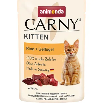 Krmivo pro kočku 12kapsiček-12x85g Animonda Carny Kitten Pouch - hovězí + drůbeží