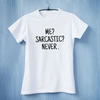 Dámské tričko - Me Sarkastic Never Barva: Bílá, Velikost: XL