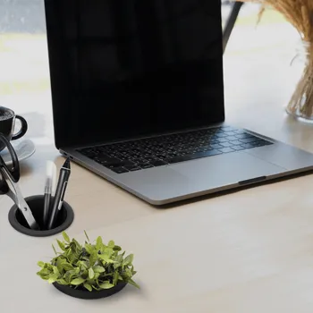 Emuca Stojan na pera na zabudování do stolu POT / Černý matný