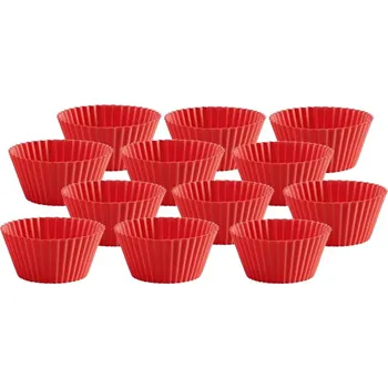 Formička Lékué Silikonové pečicí formy na muffiny 12 ks červené