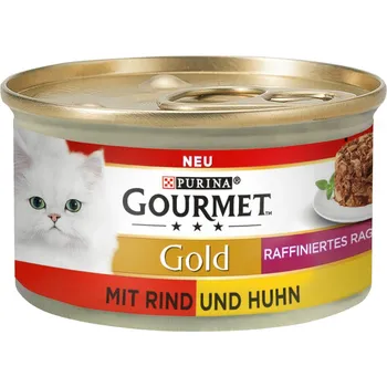 Volný čas 4x12ks-48x85g Gourmet Gold Raffiniertes Ragout Duo hovězí a kuřecí