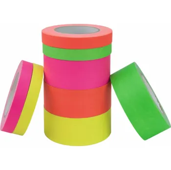 Gaffa páska 19mm x 25m neonově žlutá, UV aktivní