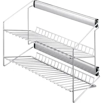 Interex design Výsuvná dvojpolička na boty s tlumením / Stříbrná