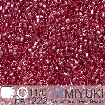 Korálek Korálky Miyuki Delica 11/0. Barva Tr Dk Cranberry Luster DB1222. Balení 5g