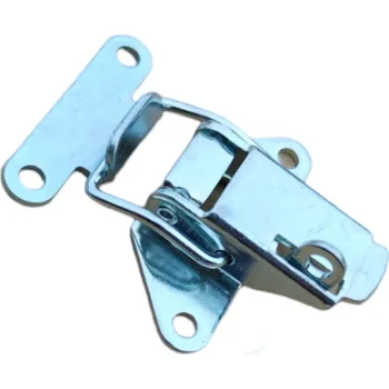 Visací zámek Uzávěr pákový bednový 45x15mm s očkem pro visací zámek, bílý zinek