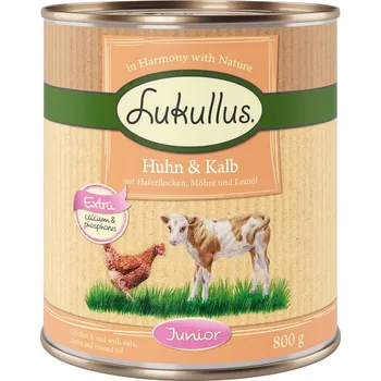 Krmivo pro psa 24x800g Lukullus Junior - kuře & telecí