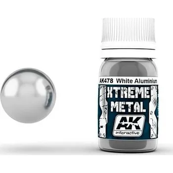 Modelářská barva AK Interactive: Xtreme Metal - White Aluminium 30ml