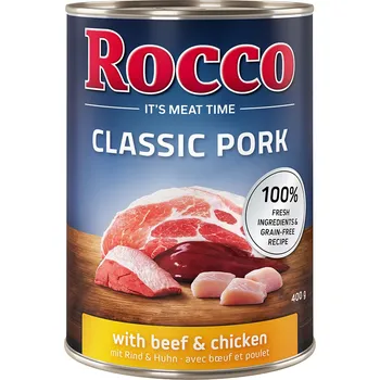 Krmivo pro psa 6x400g Rocco Classic Pork - hovězí a kuřecí