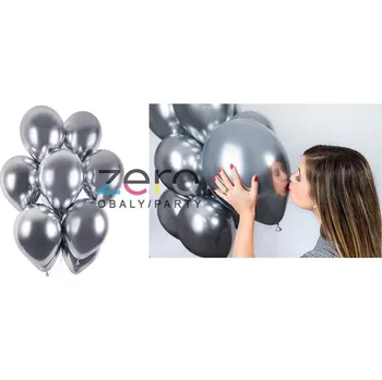 Balónek Balónky nafukovací pr. 33 cm, 5 ks (lesk) - stříbrné