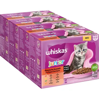 Krmivo pro kočku 144x85g Whiskas Junior Jumbopack kapsičky - klasický výběr v omáčce