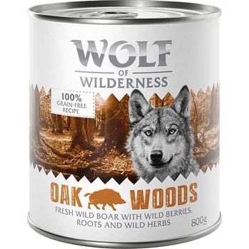 Krmivo pro psa 6x800g Wolf of Wilderness Adult - single Protein - Oak Woods - kančí